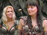 Callisto is unaware Xena has placed itching powder in her armour